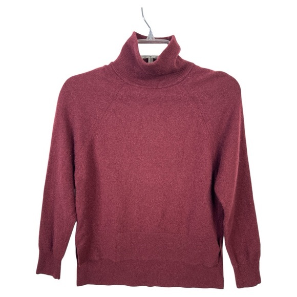 SAK FIFTH AVE Sweaters - SAK FIFTH AVENUE WOMEN’S 100% CASHMERE DARK PINOT HIGH LOW SWEATER SZ XS